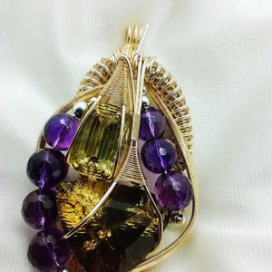 Razzle - Amethyst Lemon Quartz Amulet